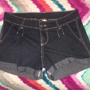 Black jean shorts